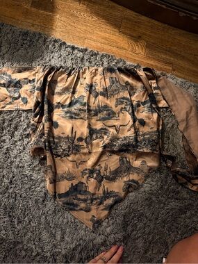 Western Print Tan and Black Open Kimono